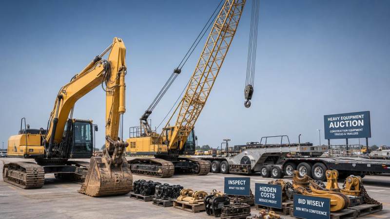 Heavy Equipment Auction Buying Checklist: Inspection Points, Hidden Costs, and Bid Strategy