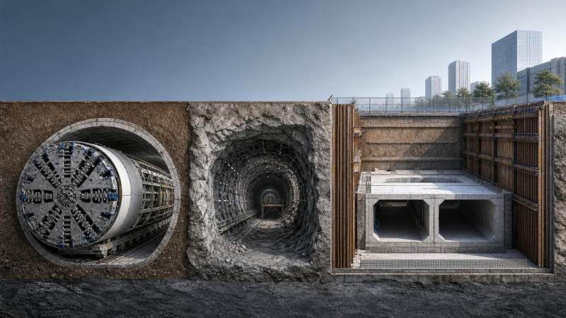 Underground Construction Methods Comparison: TBM, Drill and Blast, or Cut-and-Cover? Underground Construction Methods Comparison: TBM, Drill and Blast, or Cut-and-Cover?