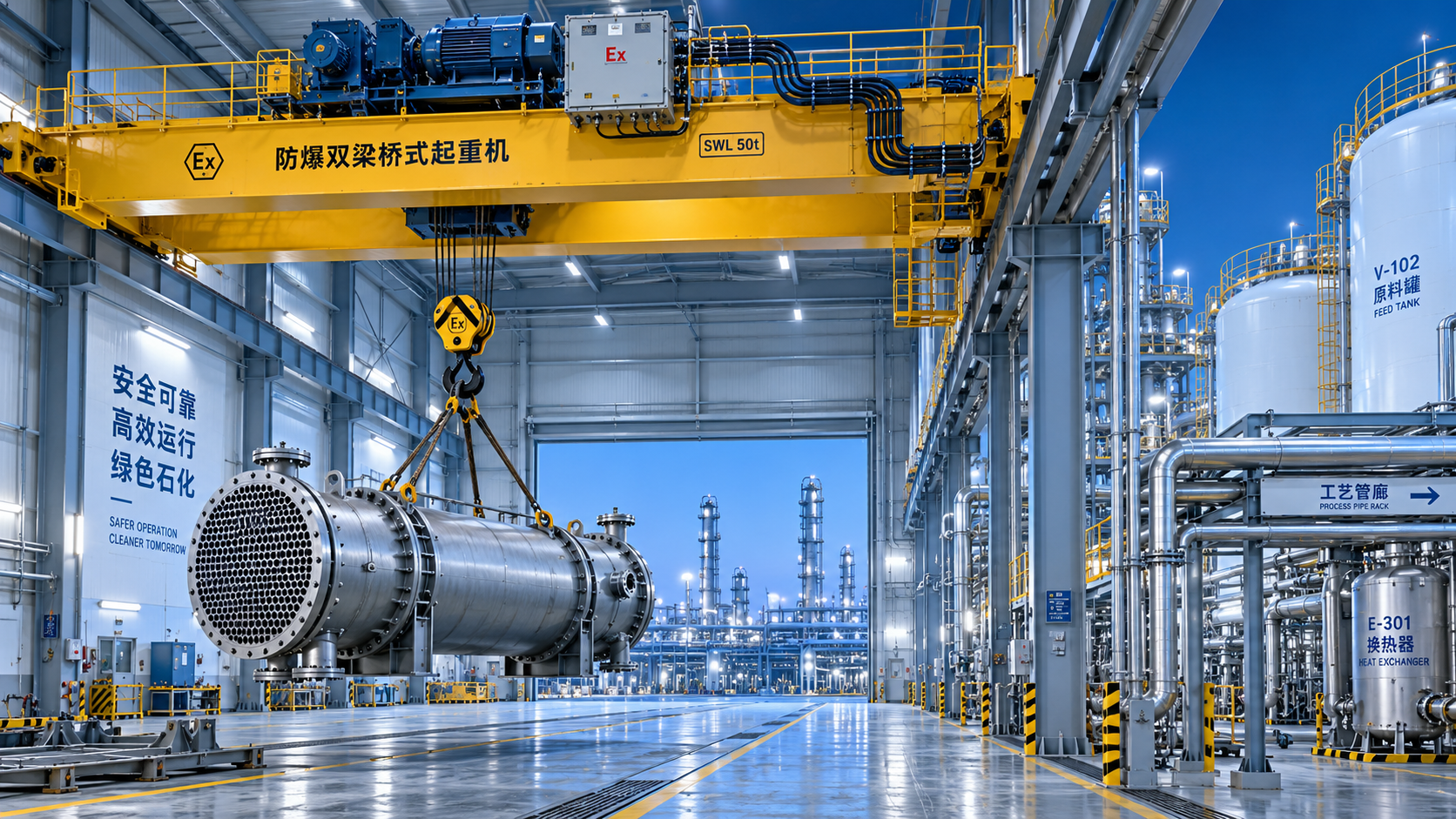 Selecting Petrochemical Overhead Cranes for Hazardous Areas and Heavy Process Loads