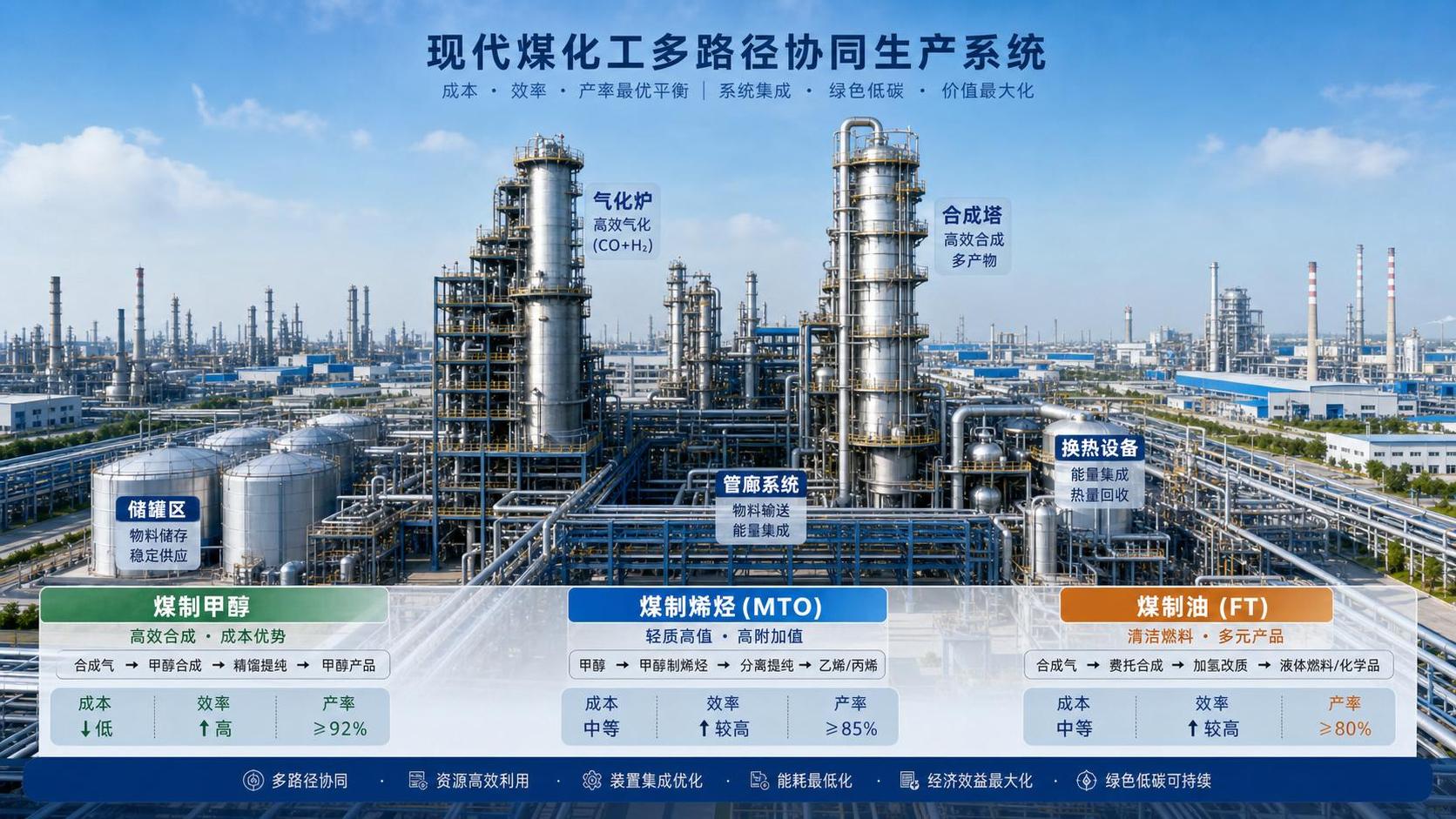 Coal Chemical Conversion Routes: Cost and Yield Trade-Offs