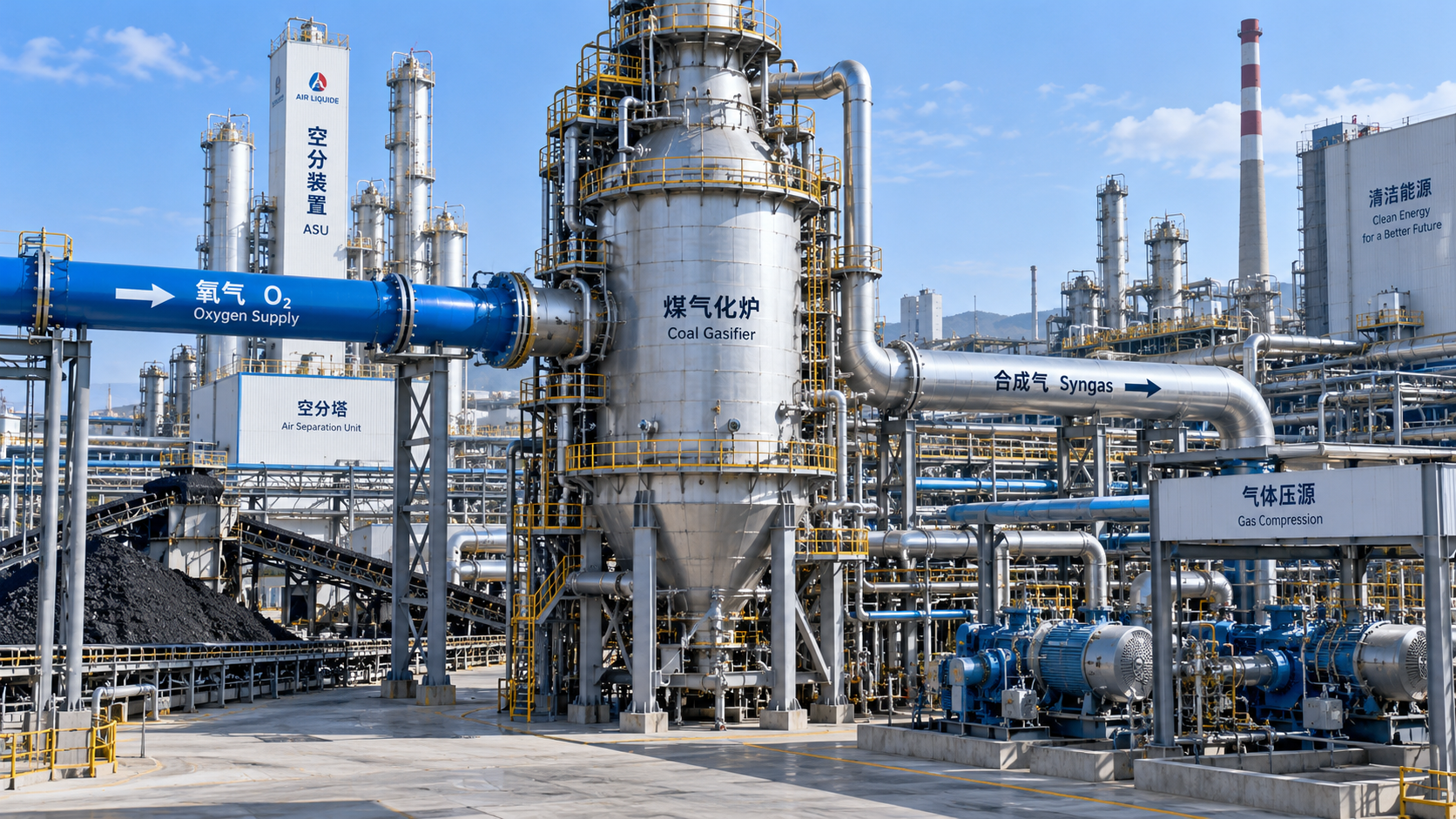 How oxygen purity affects syngas in oxygen-blown coal gasification