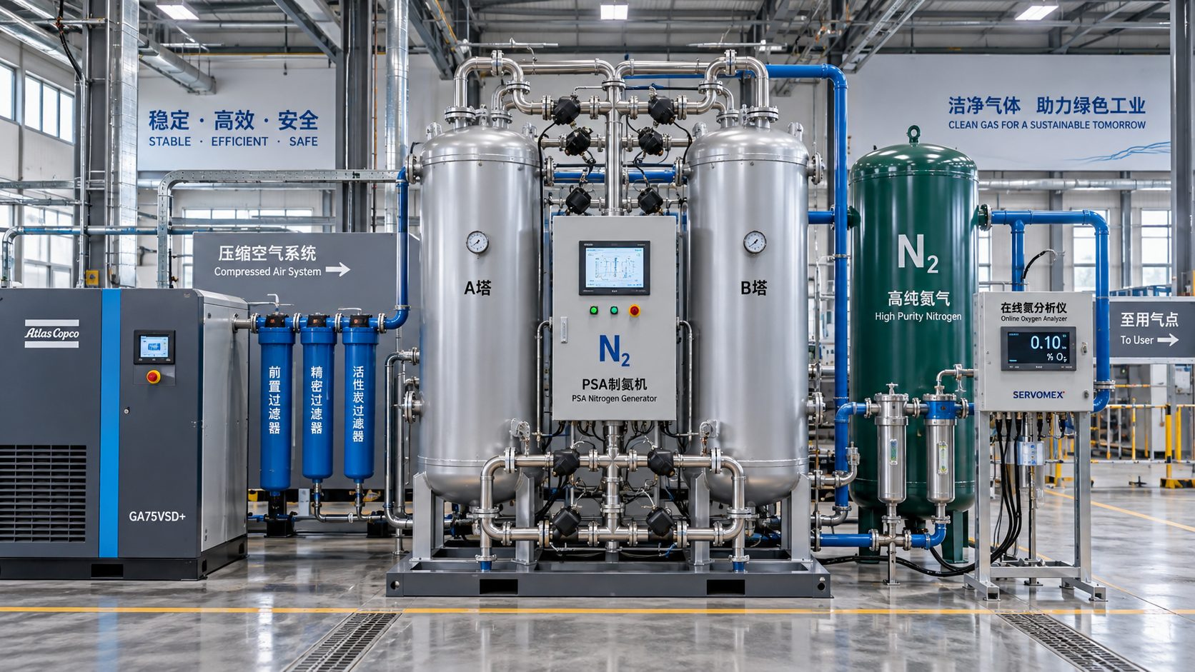 How does nitrogen purity affect the price of a PSA nitrogen plant?