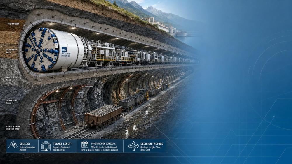 Hydropower Tunnel Excavation Methods: How to Choose for Geology, Length, and Schedule Hydropower Tunnel Excavation Methods: How to Choose for Geology, Length, and Schedule