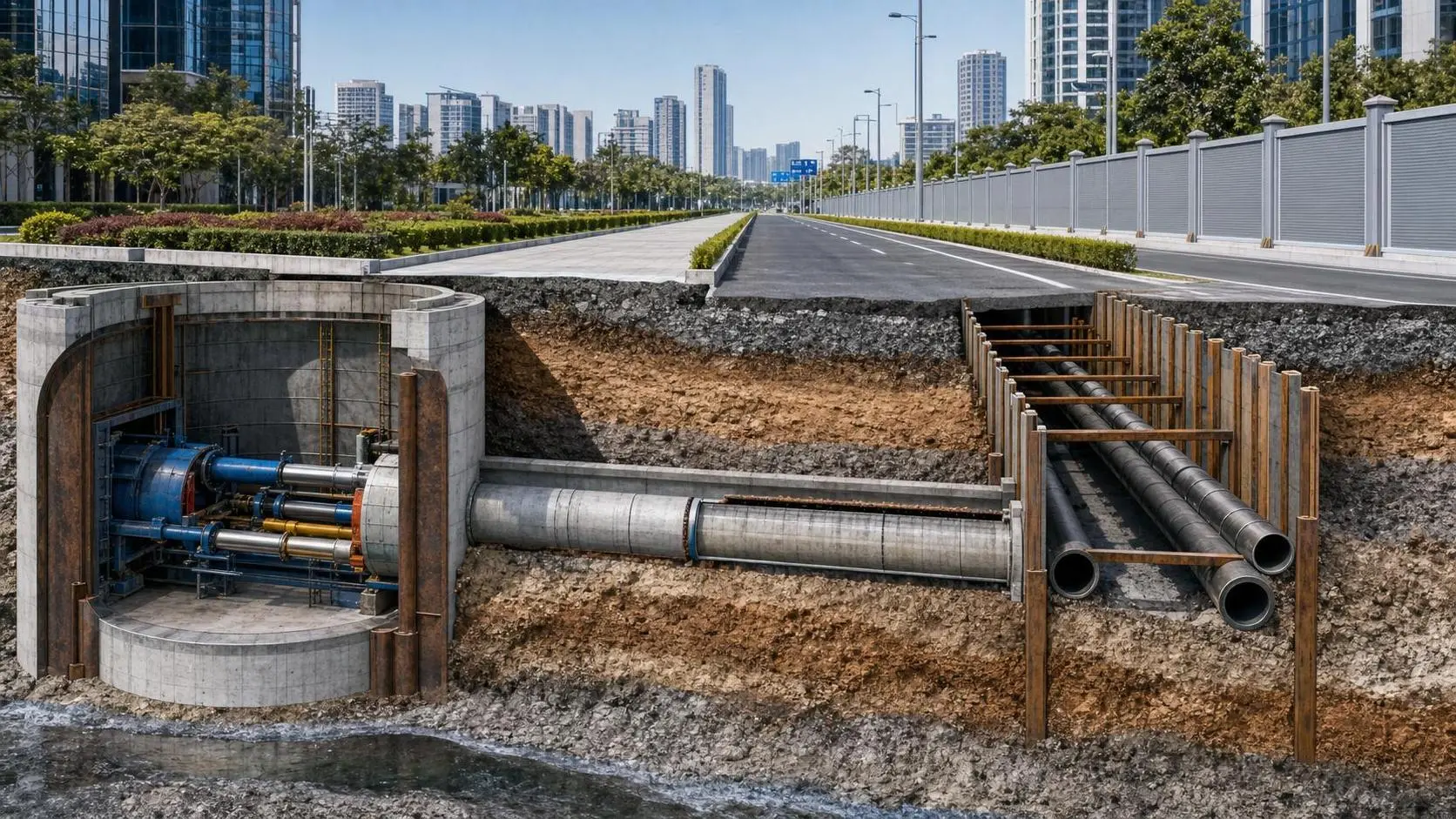 Trenchless Construction for Water Mains: When to Use Pipe Jacking vs Open-Cut
