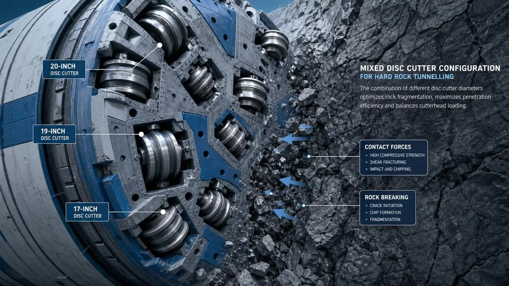 TBM Disc Cutter Diameter: How Size Affects Penetration, Wear, and Cutterhead Design