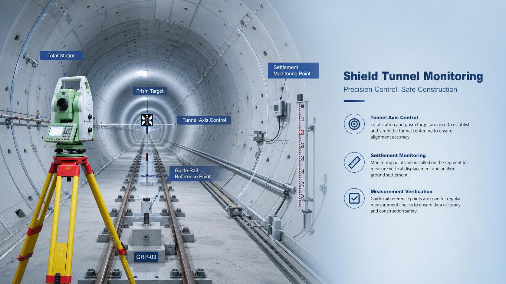 How Tunnel Surveying Monitoring Improves Alignment Control and Settlement Risk