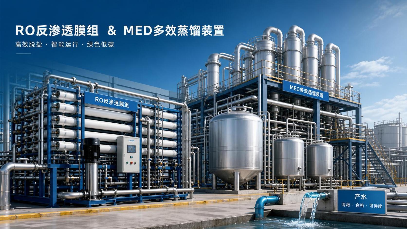 Desalination Plants for Industry: RO or MED for Long-Term Cost