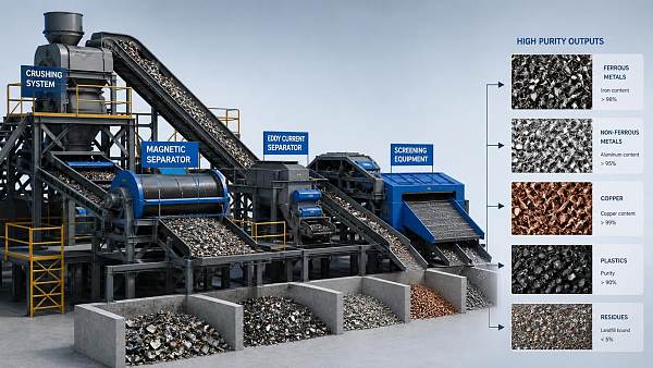 When does mechanical separation improve recovery in urban mining systems