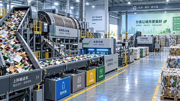 What throughput should municipal waste sorting equipment deliver?
