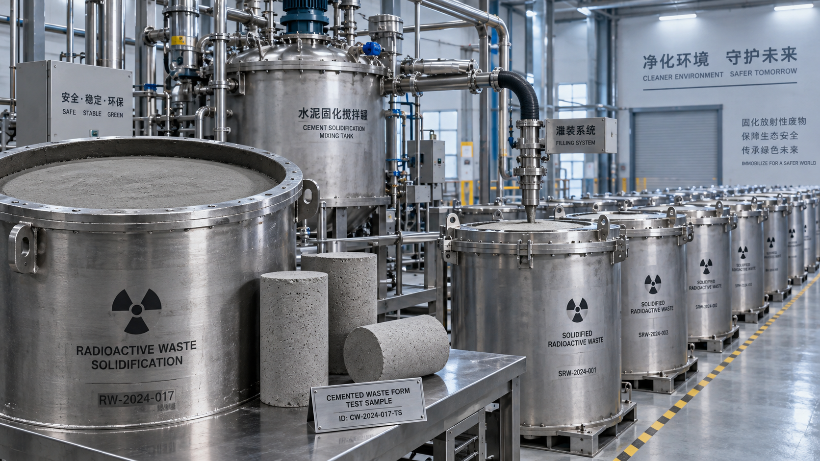 When is cementation suitable for nuclear decommissioning waste?