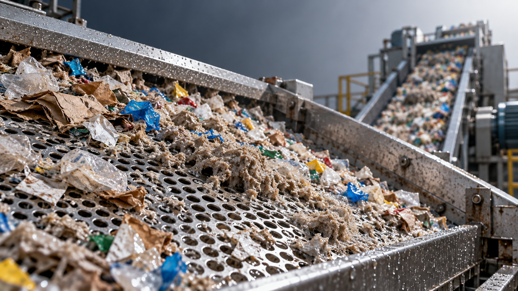 How moisture affects material separation in solid waste recovery
