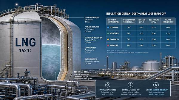 Deep Cryogenic Insulation for LNG Tanks: Cost vs Heat Loss