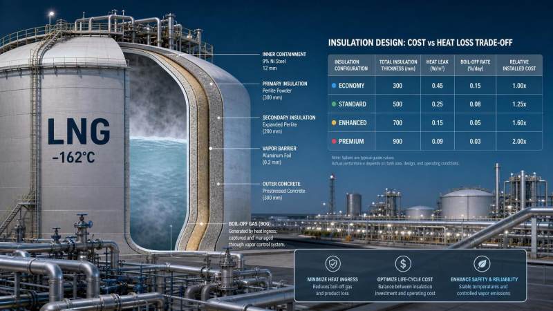 Deep Cryogenic Insulation for LNG Tanks: Cost vs Heat Loss Deep Cryogenic Insulation for LNG Tanks: Cost vs Heat Loss