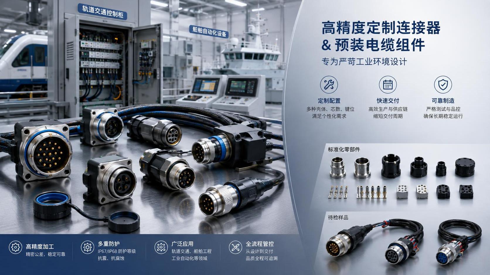How do customization options for industrial connectors affect lead times?