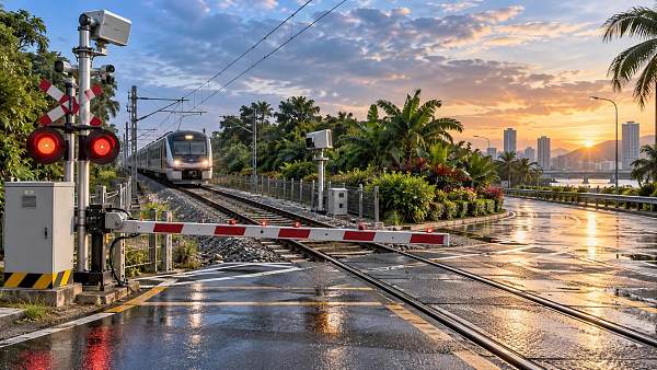 What rail safety technology best reduces level-crossing risks in Southeast Asia?