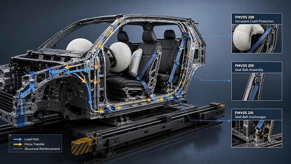 FMVSS Collision Safety Engineering: Key Test Requirements for Vehicle Restraint System Design