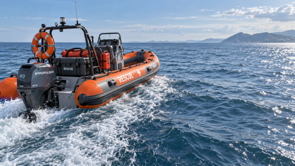 Electric Outboards for Rescue Boats: Evaluating Thrust and Mission Endurance