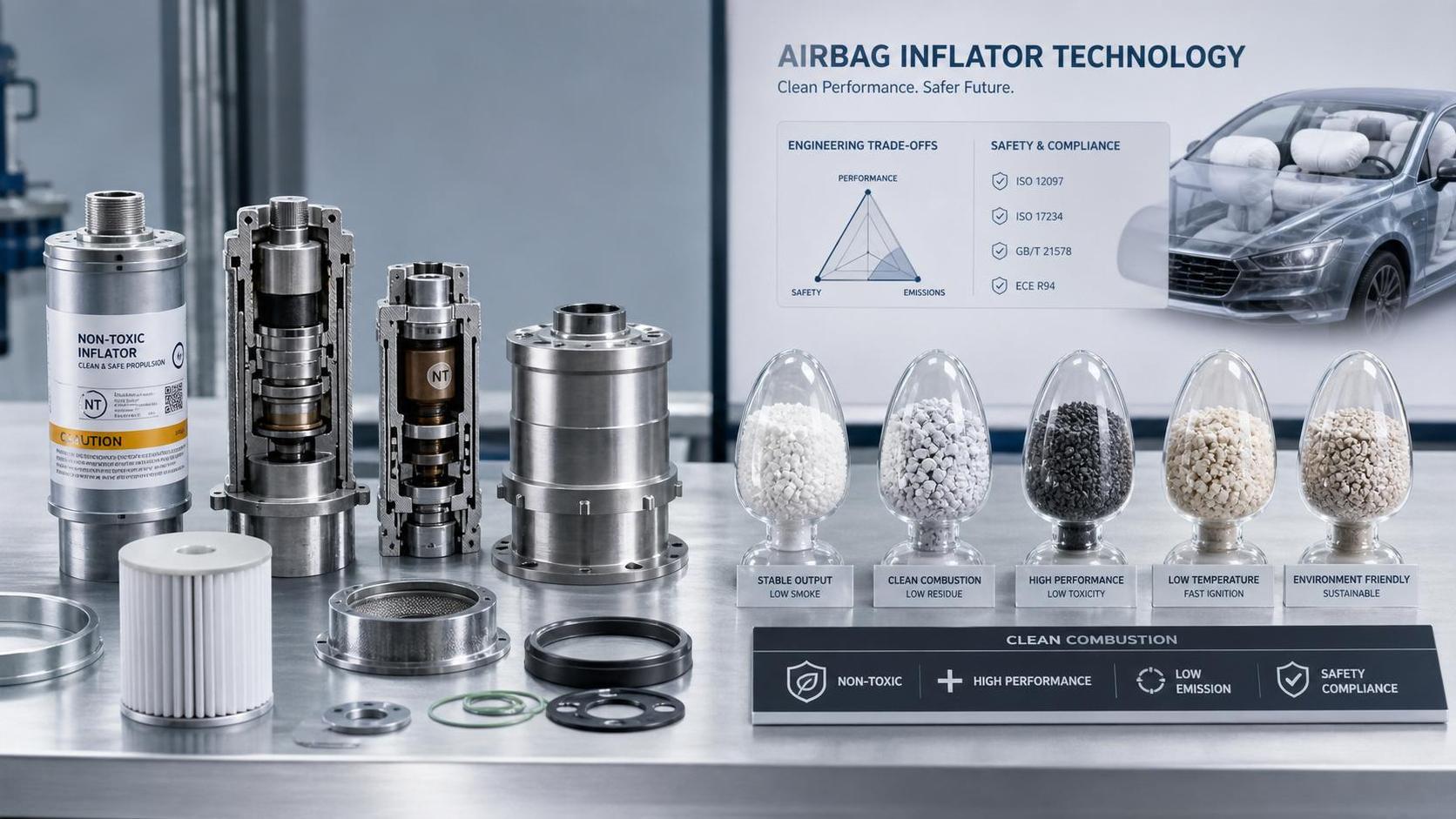 Non-Toxic Propellants for Inflators: Key Types, Performance Trade-Offs, and Safety Standards