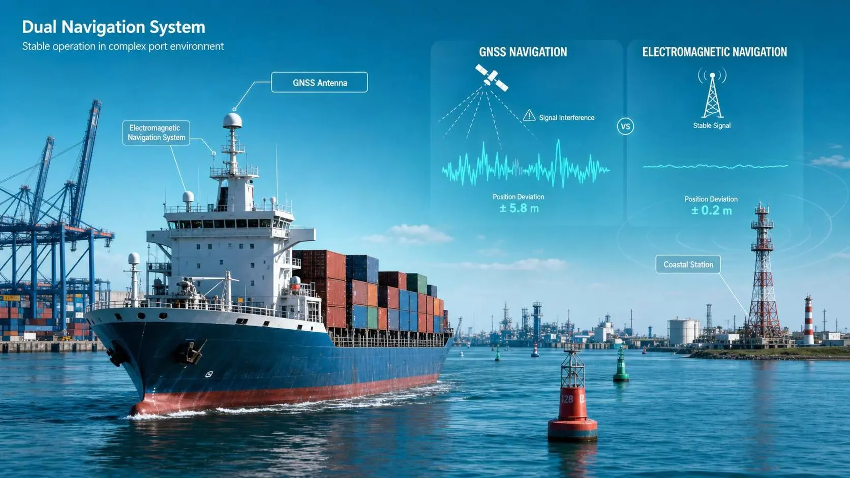 Marine Electromagnetic Navigation Accuracy vs GNSS: Which Performs Better Near Interference?
