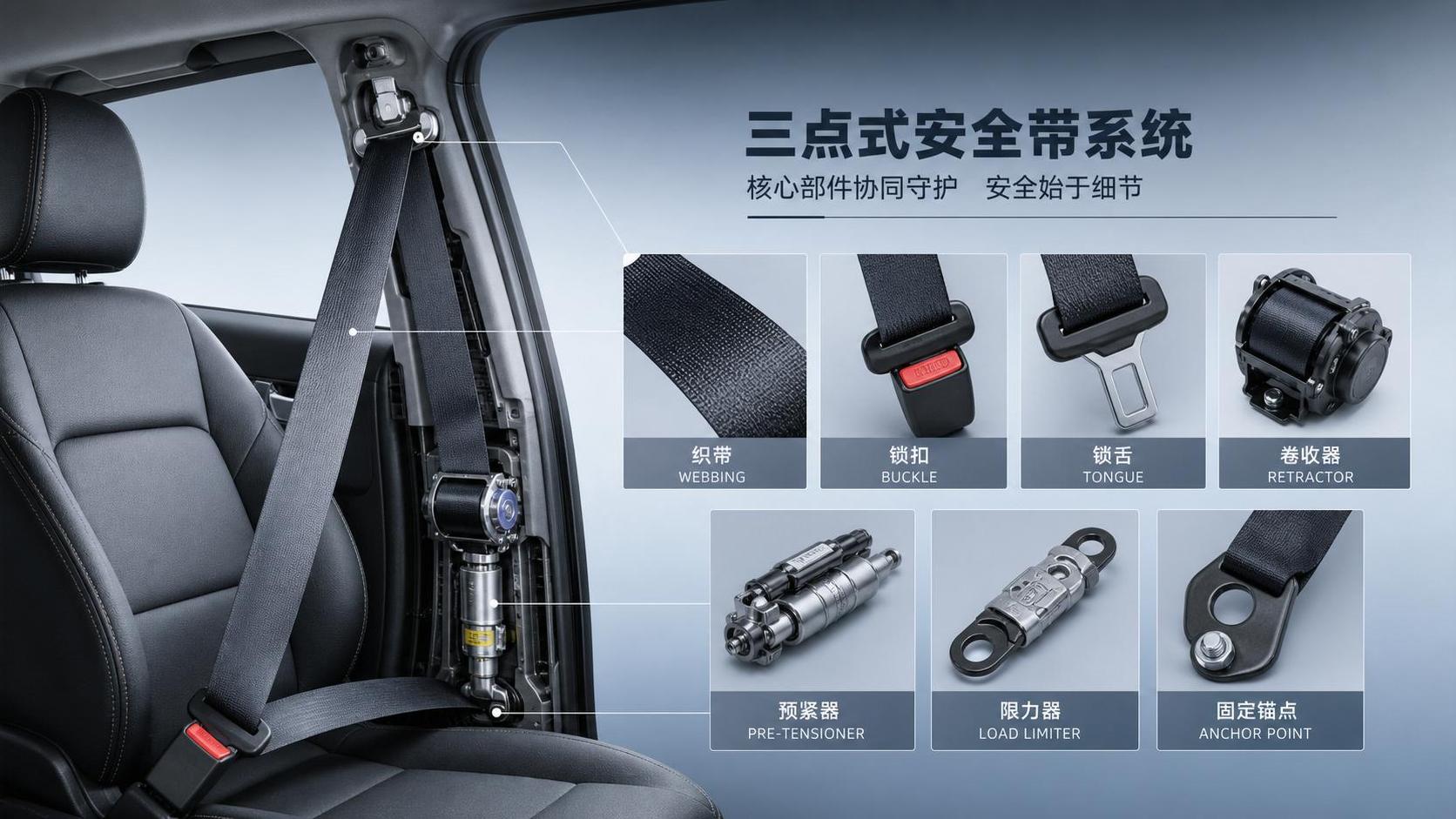 Seatbelt Components for Passenger Cars: Main Parts, Functions, and How They Work Together