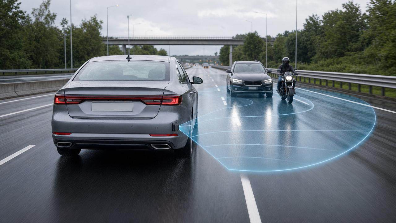 mm-Wave Sensing in Blind Spot Radars: Range, Resolution, and Limits
