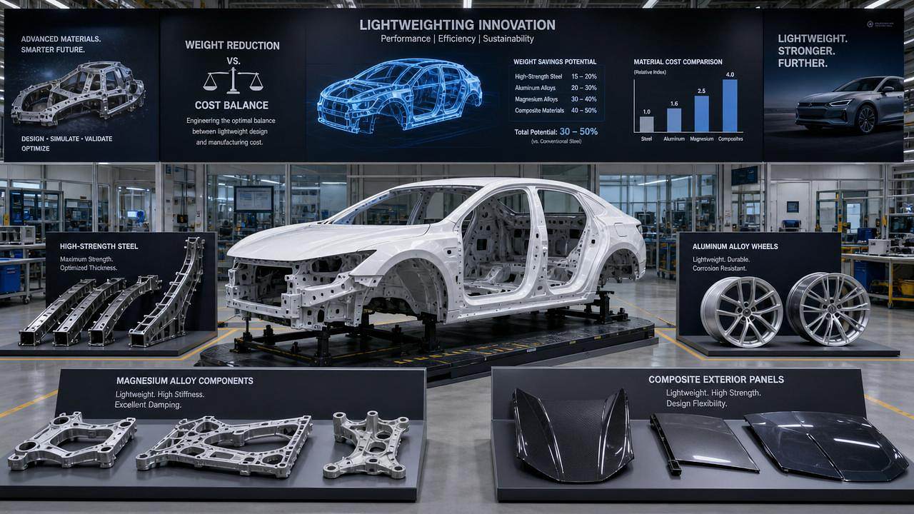 Vehicle Lightweighting Methods Compared: Materials, Weight Savings, and Cost Trade-offs