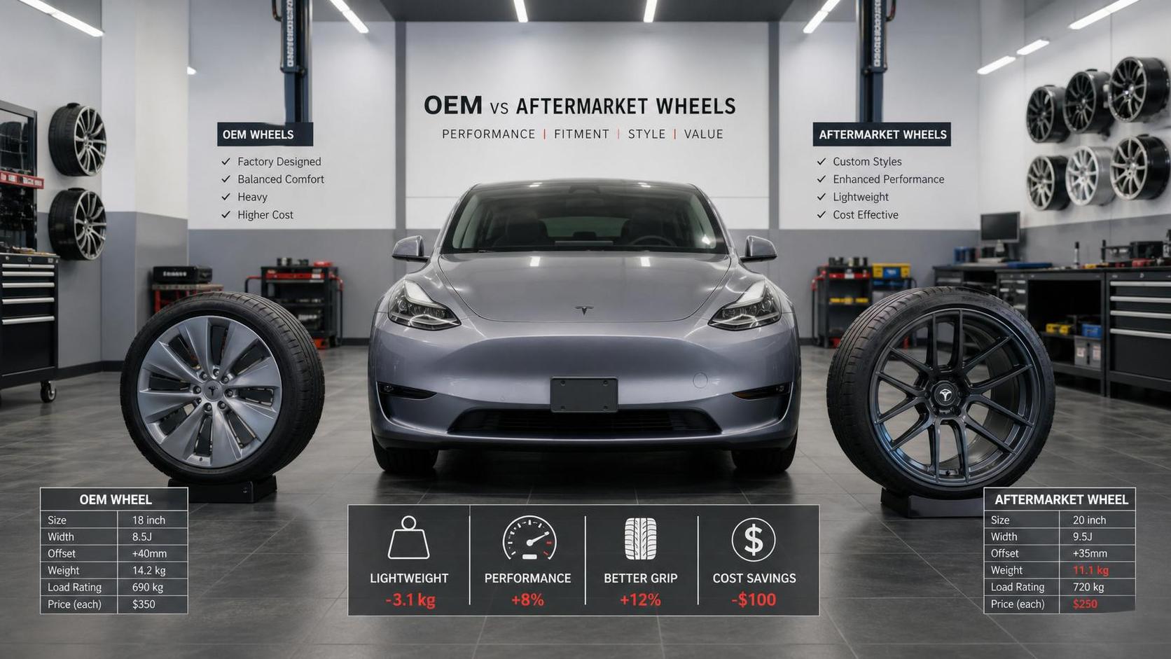Aftermarket Wheels vs OEM Wheels: Key Differences in Fitment, Weight, and Cost