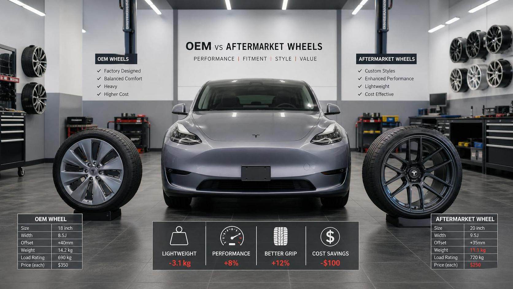 Aftermarket Wheels vs OEM Wheels: Key Differences in Fitment, Weight, and Cost