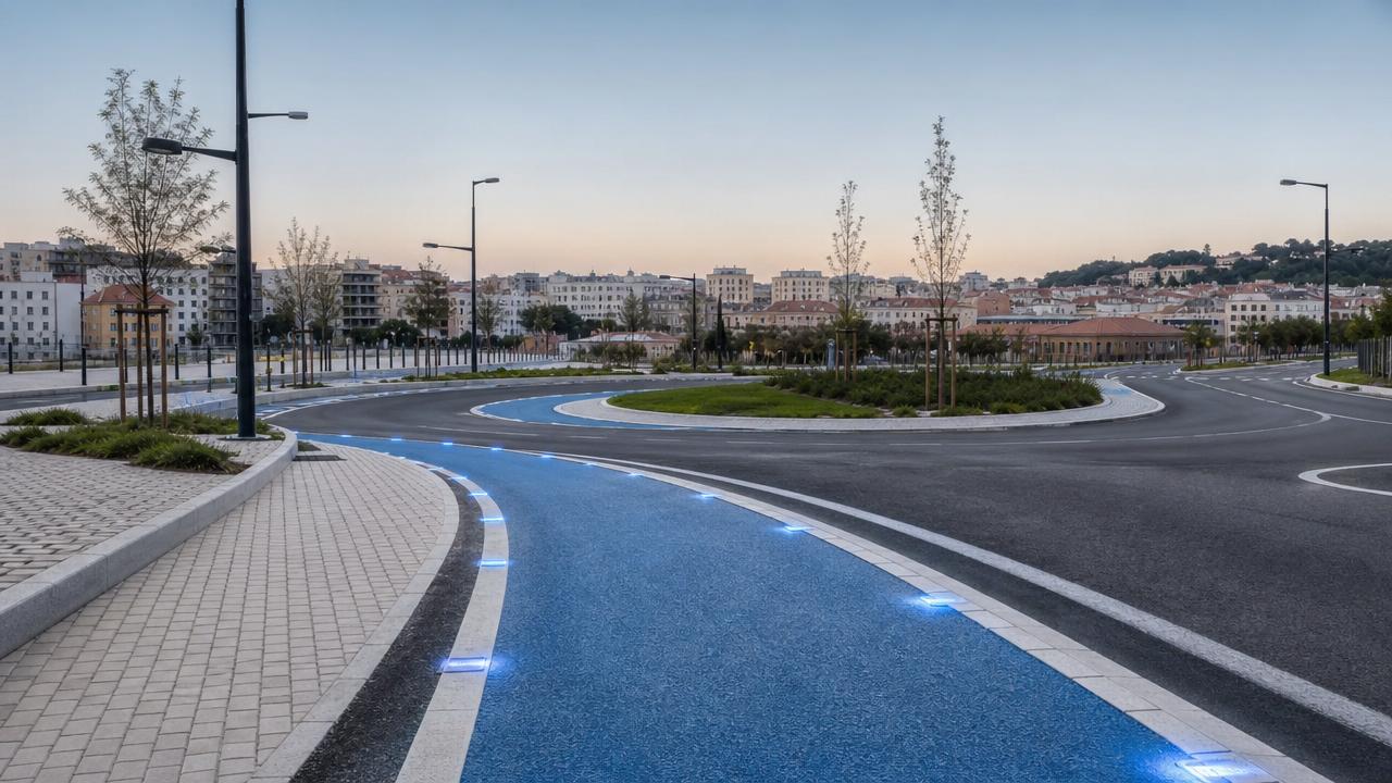 Urban traffic innovation pilots in Lisbon: e-bike priority at roundabouts improves intersection throughput by 22%