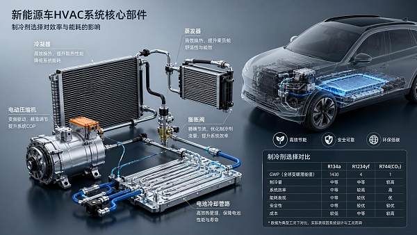 How refrigerant choice affects automotive HVAC system efficiency