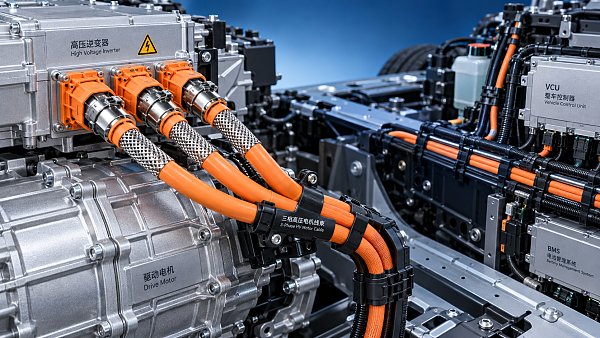 When does a shielded motor harness prevent EMI problems in EVs?