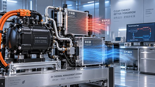 What determines the cooling output of electric automotive AC compressors?