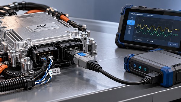 How to diagnose CAN bus faults in a hybrid vehicle control unit