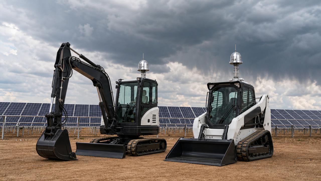 DRC Enforces ESE60 Lightning Protection for PV-Site Electric Excavators & Skid Steers