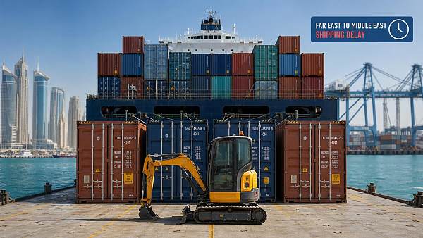 Far East–Middle East Route Cuts Add 11 Days to Mini Excavator Shipments