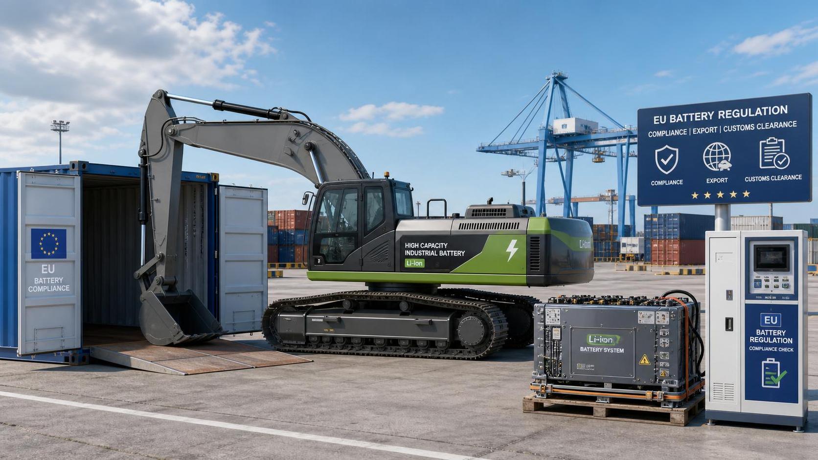 EU Battery Label Rule Hits Electric Excavator Exports