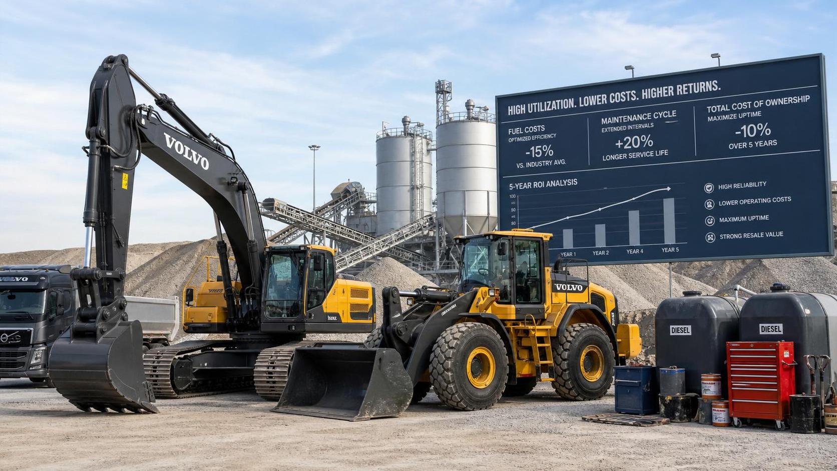 Heavy Construction Equipment Ownership Costs: What Impacts ROI Most