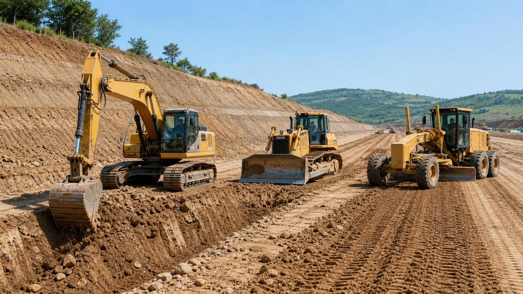 Earthmoving Equipment Applications for Slopes, Trenches, and Roads