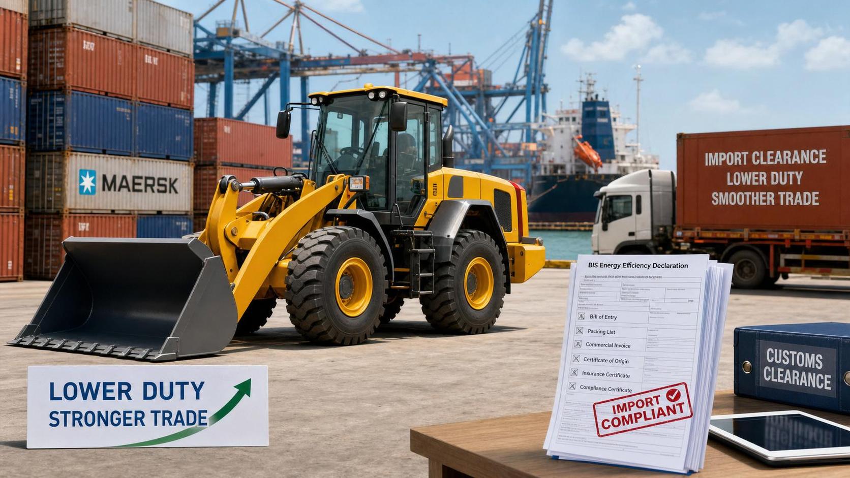 India Cuts Loader Import Duty to 7.5% With BIS Filing Rule