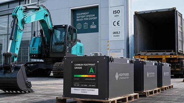EU battery rules to require carbon-footprint labels from Aug. 18, affecting electric excavator exports