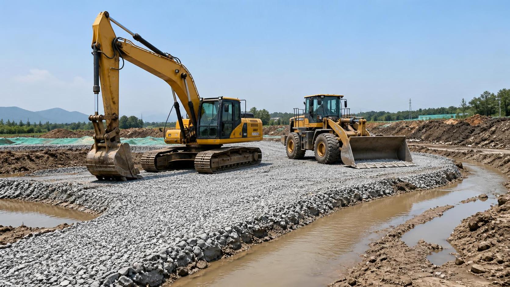 When do construction equipment drainage solutions make sense on soft ground?