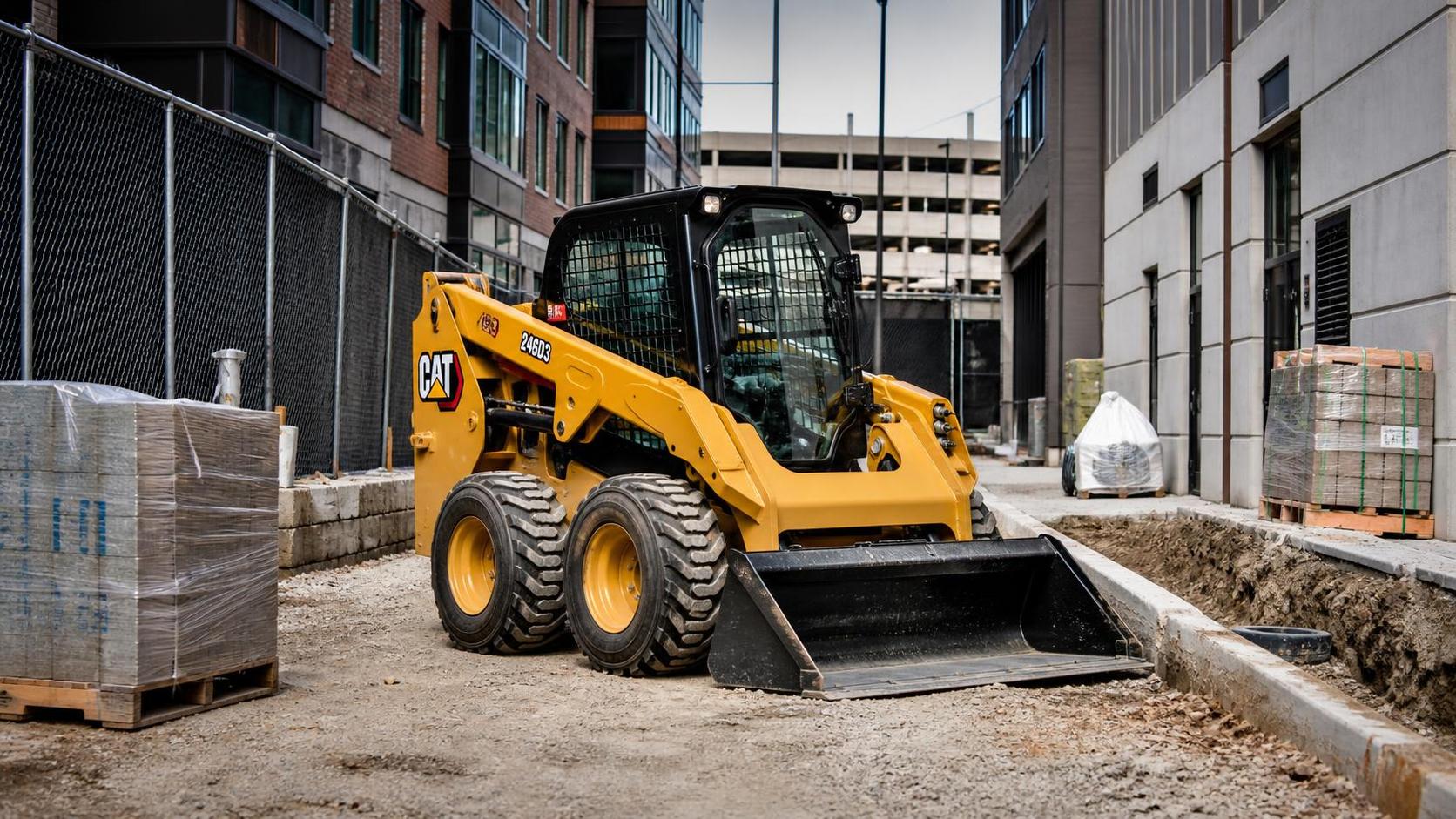 When does a skid steer make sense for tight space construction?