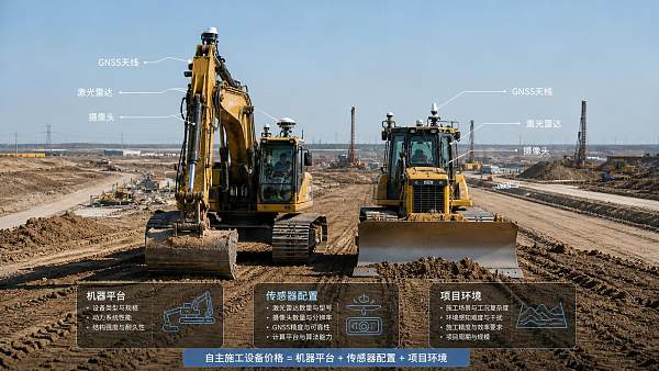What drives autonomous construction equipment price in real projects