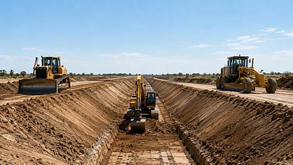 How earthmoving equipment is applied in canal construction