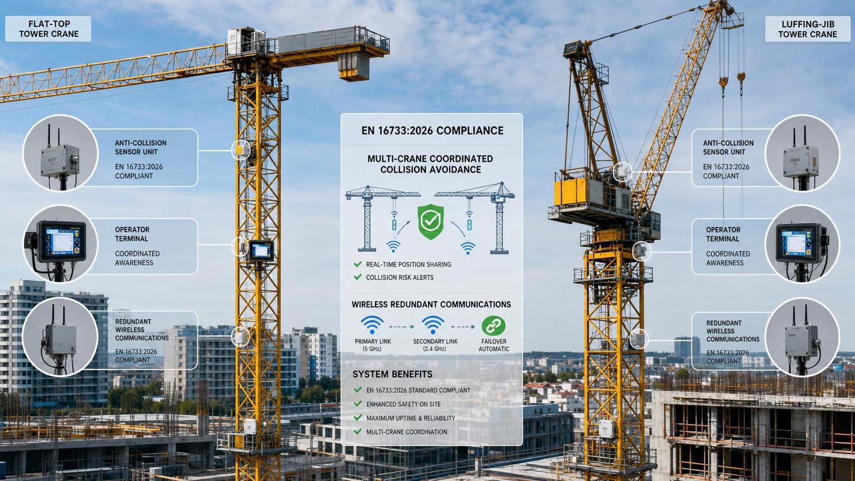 EN 16733:2026 Takes Effect for Tower Crane Anti-collision Systems