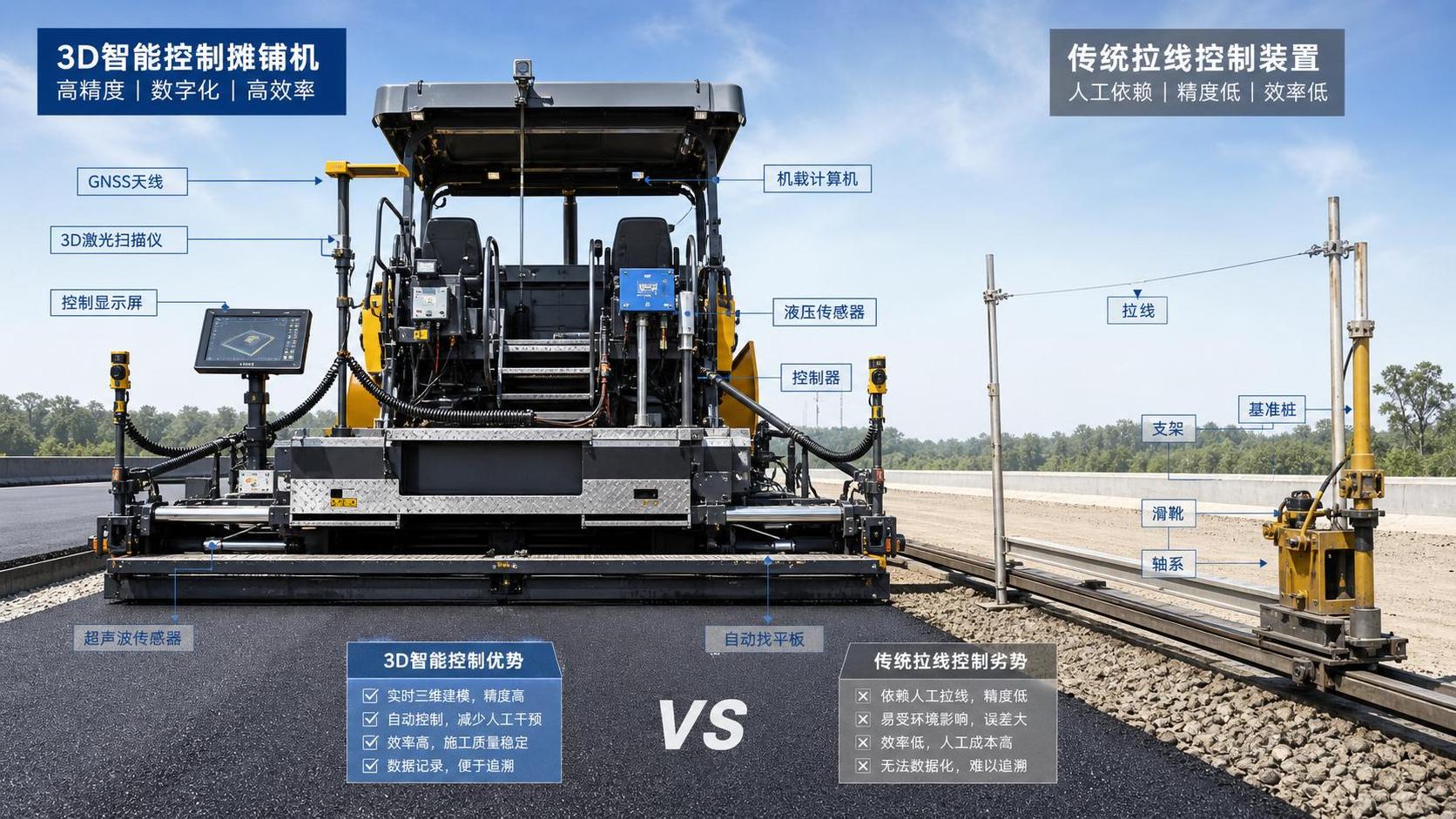 3D Paving Systems vs Traditional Stringline Control: What Are the Real Differences?