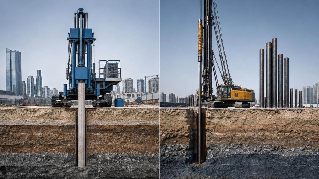 Underground Piling Solutions: Comparing Hammer and Static Methods
