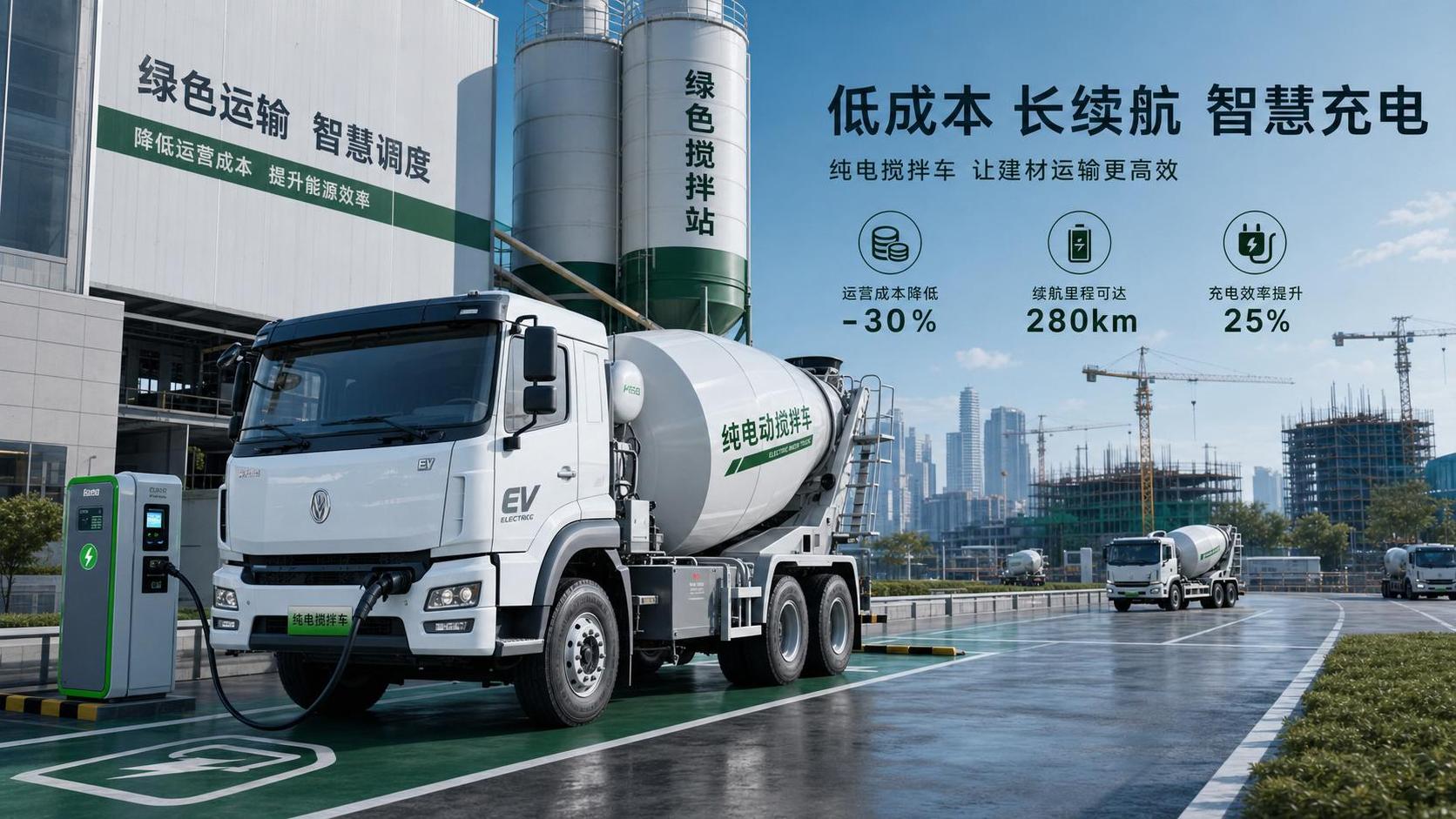 Pure Electric Drive in Concrete Transport: Cost, Range, and Charging Trade-Offs