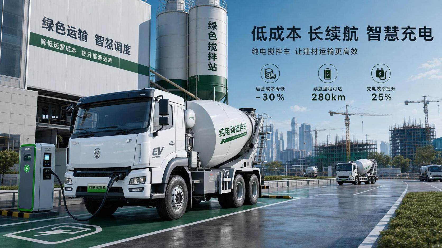 Pure Electric Drive in Concrete Transport: Cost, Range, and Charging Trade-Offs