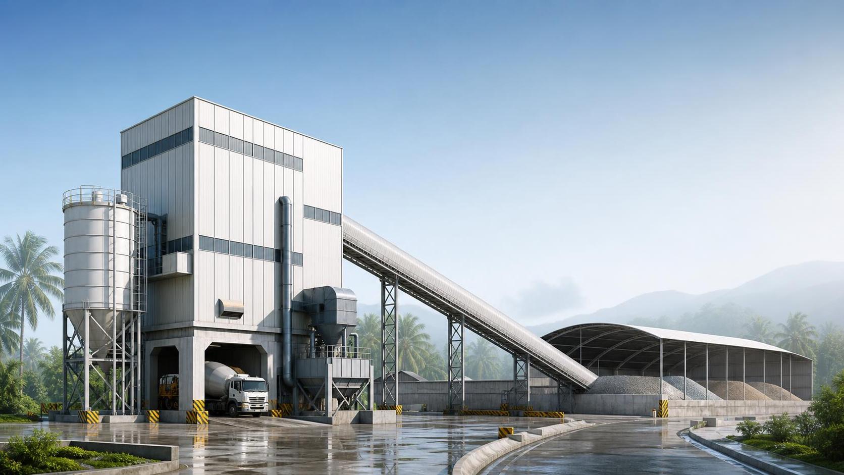 Enclosed Batching Plants in Southeast Asia: Key Selection Factors for Dust, Rain, and Throughput